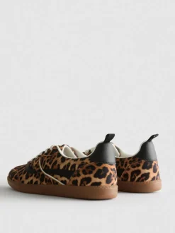 Zapatillas de leopardo bajas con suela de goma
