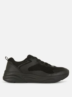 Zapatillas gruesas de caña baja con paneles