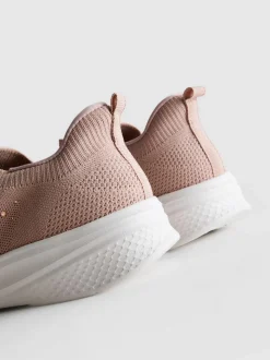 Zapatillas sin cordones con detalle de strass