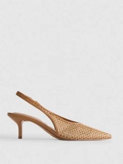 Zapatos de tacón de malla con puntera puntiaguda