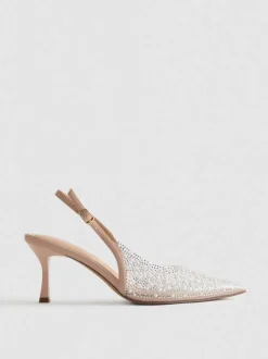 Zapatos de tacón destalonados con tira posterior